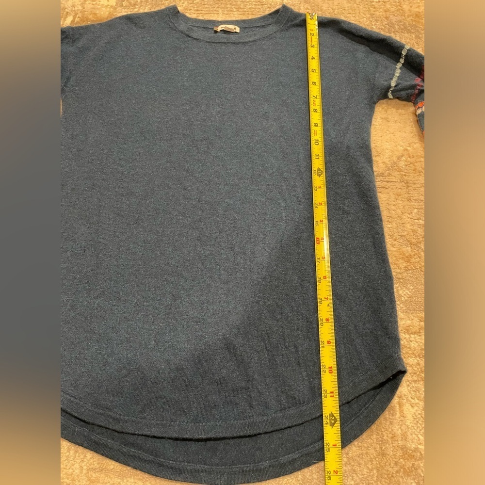 SMARTWOOL Women's Extra Small Shadow Pine Crew Neck Sweater Teal Blue Outdoor - Picture 7 of 8